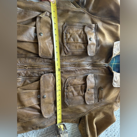 Vintage Roughneck Polo Ralph Lauren Aviator Distressed Leather Jacket XXL - Picture 12 of 12